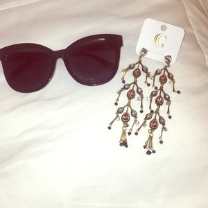 Linear Falling Teardrop Earrings